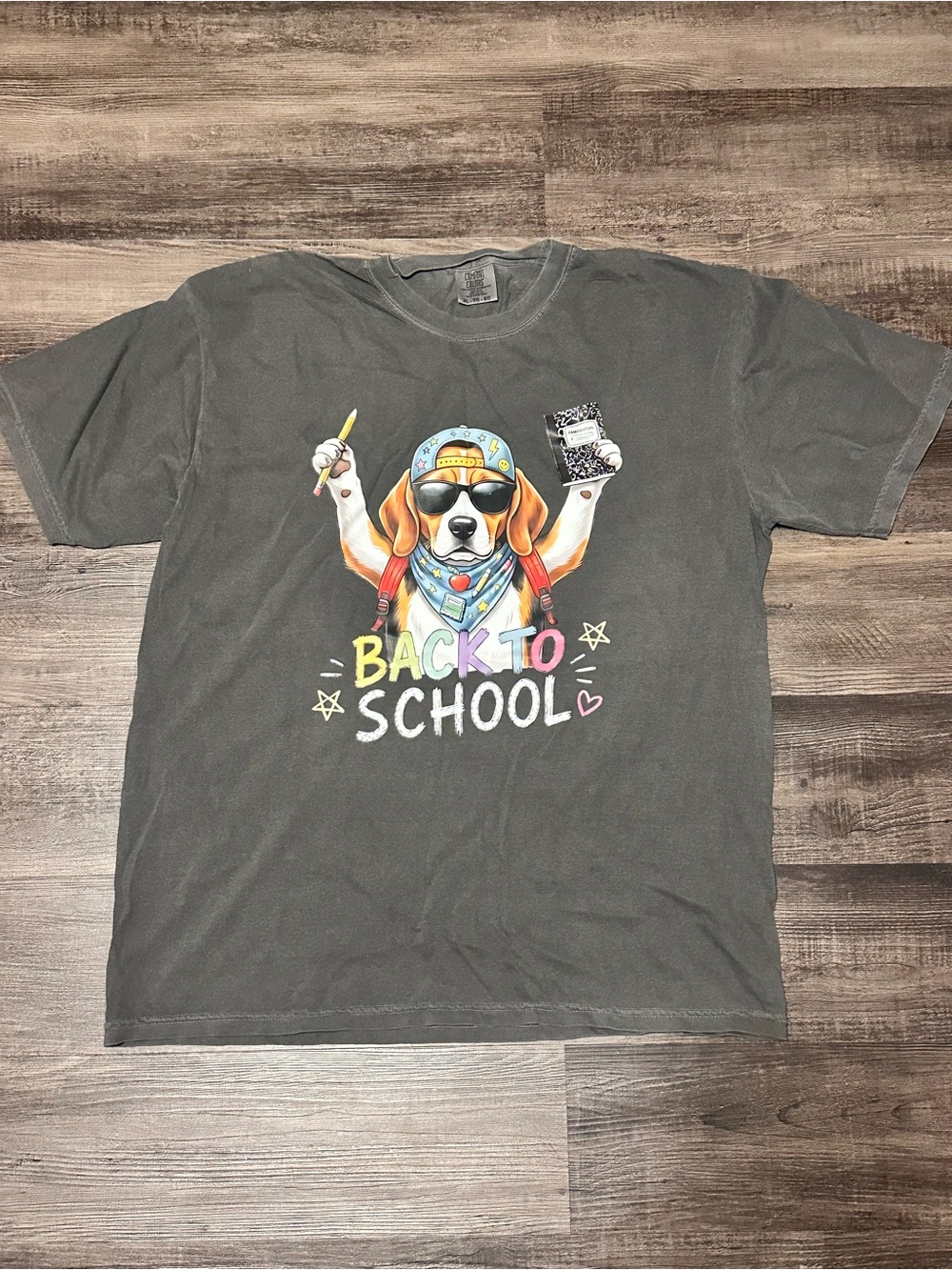 Comfort Colors Gray "Back to School" Dog Graphic Tee